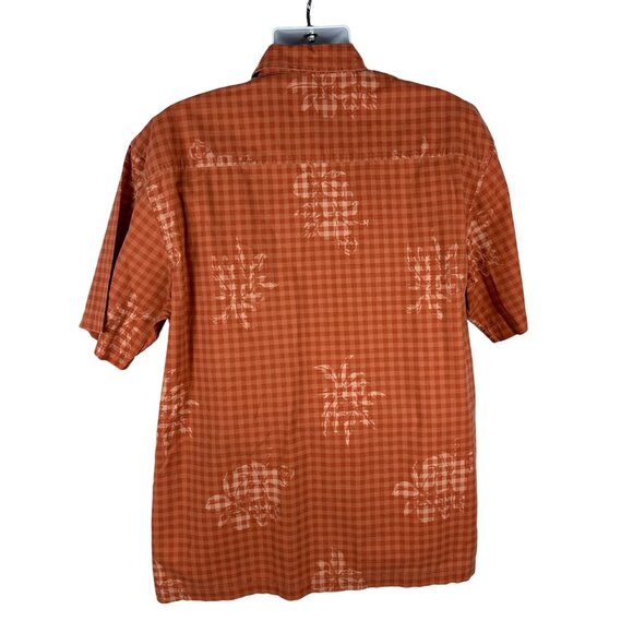 Rust Plaid Faded Glory Mens Button-Up Short Sleeve Shirt Size L - Picture 2 of 4